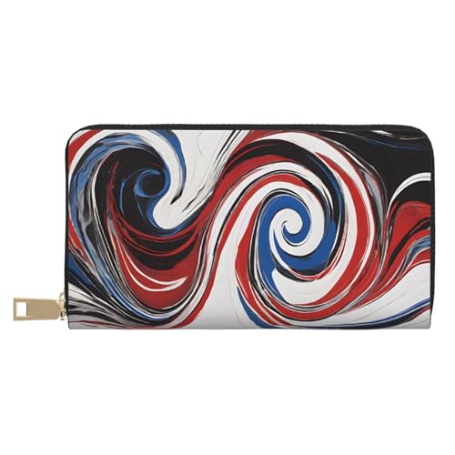 KDUBNJDS Ledergeldbörse, Kreditkartenetui für Damen und Herren, mit 12 Kartenfächern, 3 Fächern für Bargeld und integrierten Münzfächern mit Reißverschluss (Merry Christmas with Happy Snowman), Marmor von KDUBNJDS