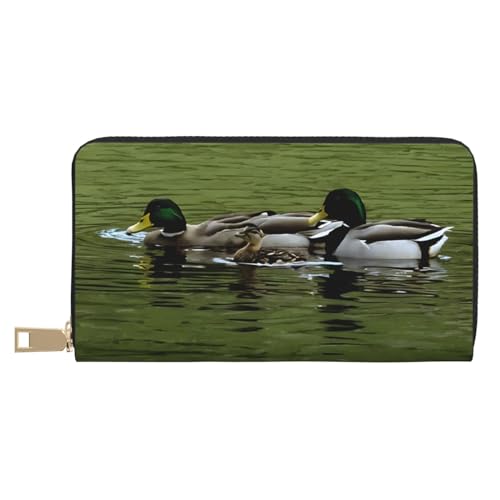 KDUBNJDS Ledergeldbörse, Kreditkartenetui für Damen und Herren, mit 12 Kartenfächern, 3 Fächern für Bargeld und integrierten Münzfächern mit Reißverschluss (Merry Christmas with Happy Snowman), Loon von KDUBNJDS