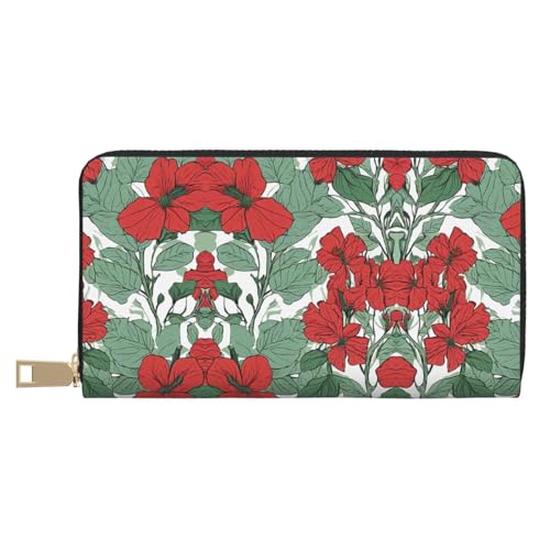 KDUBNJDS Ledergeldbörse, Kreditkartenetui für Damen und Herren, mit 12 Kartenfächern, 3 Fächern für Bargeld und integrierten Münzfächern mit Reißverschluss (Sonnenblumen), Sommer Hawaii., von KDUBNJDS