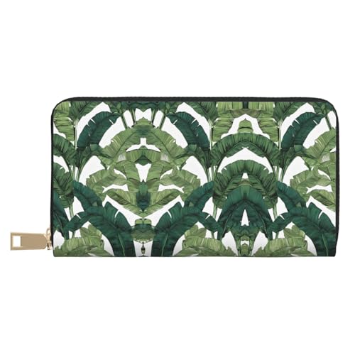 KDUBNJDS Ledergeldbörse, Kreditkartenetui für Damen und Herren, mit 12 Kartenfächern, 3 Fächern für Bargeld und integrierten Münzfächern mit Reißverschluss (Zebramuster), Tropische von KDUBNJDS