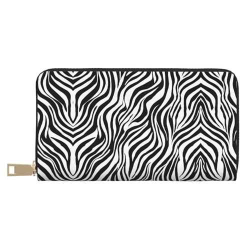 KDUBNJDS Ledergeldbörse, Kreditkartenetui für Damen und Herren, mit 12 Kartenfächern, 3 Fächern für Bargeld und integrierten Münzfächern mit Reißverschluss (Zebramuster), Zebramuster, Einheitsgröße von KDUBNJDS