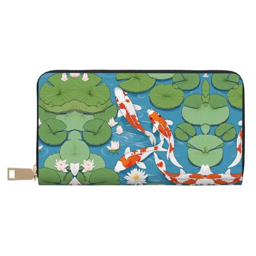 KDUBNJDS Ledergeldbörse Kreditkartenetui für Damen und Herren mit 12 Kartenfächern, 3 Fächern für Bargeld und integrierten Münzfächern mit Reißverschluss, Zitronenfrucht, Japanischer hübscher von KDUBNJDS