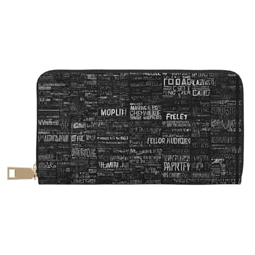 KDUBNJDS Ledergeldbörse Kreditkartenetui für Damen und Herren mit 12 Kartenfächern, 3 Fächern für Bargeld und integrierten Münzfächern mit Reißverschluss (Rot und Schwarz Rose), Programmiercode, von KDUBNJDS