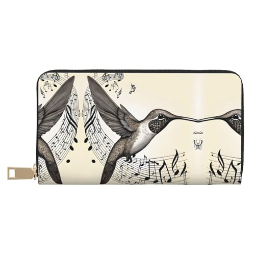 KDUBNJDS Ledergeldbörse Kreditkartenetui für Damen und Herren mit 12 Kartenfächern, 3 Fächern für Bargeld und integrierten Münzfächern mit Reißverschluss (altes Wikingerboot), Musik-Symbol, von KDUBNJDS