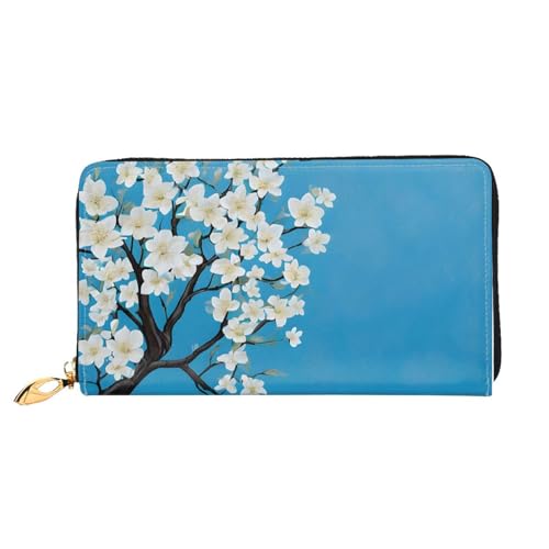 KDUBNJDS Ledergeldbörse Kreditkartenetui für Damen und Mädchen mit 12 Kartenfächern, 3 Fächern für Bargeld und integrierten Münzfächern mit Reißverschluss (Blätter und Marienkäfer), Japanische von KDUBNJDS