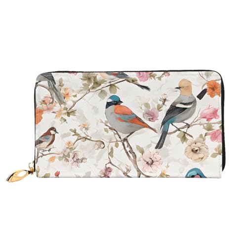 KDUBNJDS Ledergeldbörse Kreditkartenetui für Damen und Mädchen mit 12 Kartenfächern, 3 Fächern für Bargeld und integrierten Münzfächern mit Reißverschluss (Blätter und Marienkäfer), Japanische Kiefer von KDUBNJDS