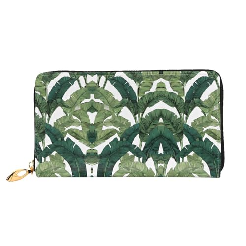 KDUBNJDS Ledergeldbörse Kreditkartenetui für Damen und Mädchen mit 12 Kartenfächern, 3 Fächern für Bargeld und integrierten Münzfächern mit Reißverschluss (Zebramuster), Tropische von KDUBNJDS