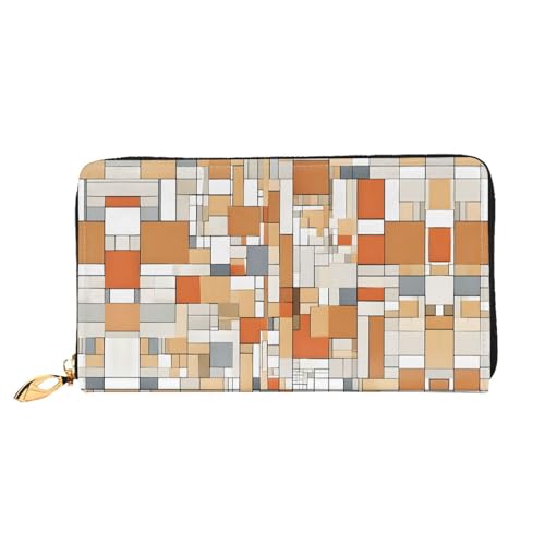 KDUBNJDS Ledergeldbörse Kreditkartenetui für Damen und Mädchen mit 12 Kartenfächern, 3 Fächern für Bargeld und integrierten Münzfächern mit Reißverschluss (orangefarbener Schmetterling), Mitte des von KDUBNJDS