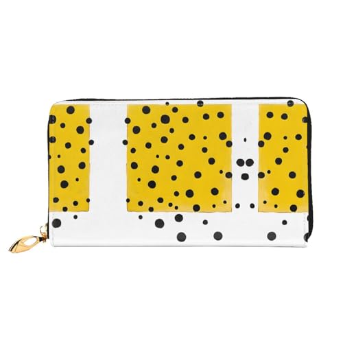 KDUBNJDS Ledergeldbörse Kreditkartenetui für Damen und Mädchen mit 12 Kartenfächern, 3 Fächern für Bargeld und integrierten Münzfächern mit Reißverschluss (orangefarbener Schmetterling), Senfgelb / von KDUBNJDS
