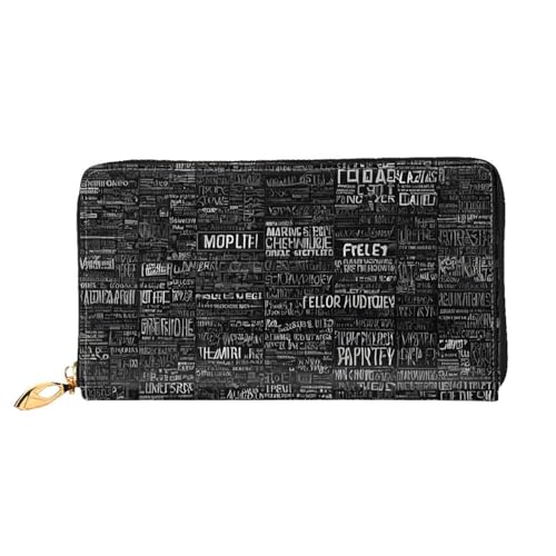 KDUBNJDS Ledergeldbörse Kreditkartenetui für Damen und Mädchen mit 12 Kartenfächern, 3 Fächern für Bargeld und integrierten Münzfächern mit Reißverschluss (roter Karabinerdruck), Programmiercode, von KDUBNJDS