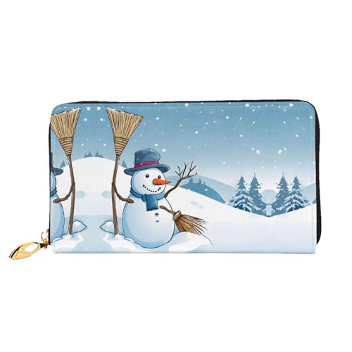 KDUBNJDS Ledergeldbörse mit Kreditkartenfächern für Damen und Mädchen mit 12 Kartenfächern, 3 Fächern für Bargeld und integrierten Münzfächern mit Reißverschluss (moderne Kunstkatze), Frohe von KDUBNJDS