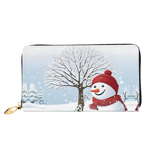 KDUBNJDS Ledergeldbörse mit Kreditkartenfächern für Damen und Mädchen mit 12 Kartenfächern, 3 Fächern für Bargeld und integrierten Münzfächern mit Reißverschluss (moderne Kunstkatze), Merry Christmas von KDUBNJDS