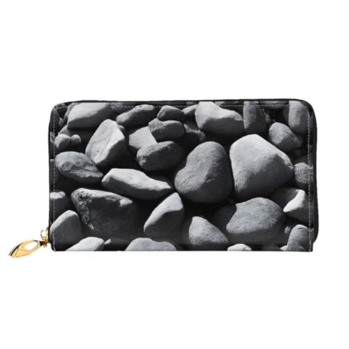 KDUBNJDS Ledergeldbörse mit Kreditkartenfächern für Damen und Mädchen mit 12 Kartenfächern, 3 Fächern für Bargeld und integrierten Münzfächern mit Reißverschluss (moderne Kunstkatze), Viele schwarze von KDUBNJDS