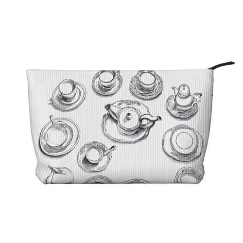 Make-up-Tasche aus Cord mit Reißverschluss, Kosmetiktasche für Damen, kleine Make-up-Tasche für Geldbörse, tragbare Reise-Kosmetiktasche, Geschenktasche für Damen, Mädchen, Damen, Handgezeichnete von KDUBNJDS