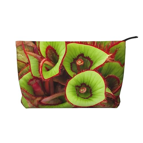 Make-up-Tasche aus Cord mit Reißverschluss, Kosmetiktasche für Damen, kleine Make-up-Tasche für Geldbörse, tragbare Reise-Kosmetiktasche, Geschenktasche für Damen, Mädchen, Damen, Fleischfressende von KDUBNJDS