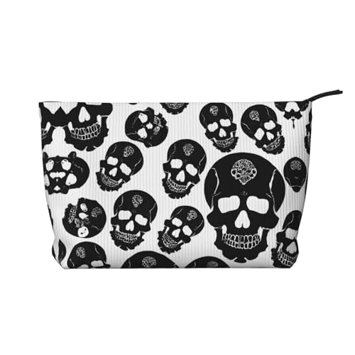 Make-up-Tasche aus Cord mit Reißverschluss, Kosmetiktasche für Damen, kleine Make-up-Tasche für Geldbörse, tragbare Reise-Kosmetiktasche, Geschenktasche für Damen, Mädchen, Damen, Blau, Schwarzer von KDUBNJDS