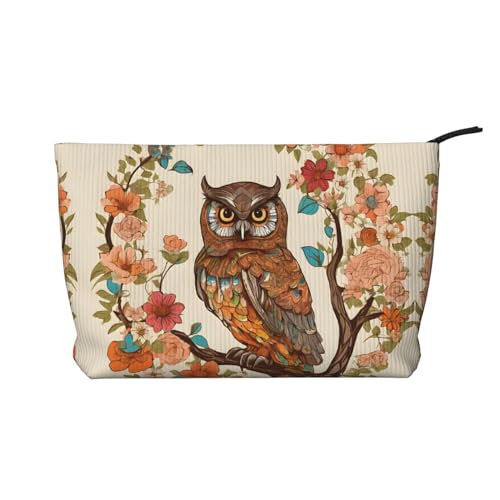 Make-up-Tasche aus Cord mit Reißverschluss, Kosmetiktasche für Damen, kleine Make-up-Tasche für Geldbörse, tragbare Reise-Kosmetiktasche, Geschenktasche für Damen, Mädchen, Damen, Eule Beliefs, von KDUBNJDS
