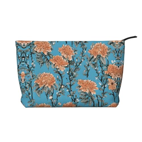 Make-up-Tasche aus Cord mit Reißverschluss, Kosmetiktasche für Damen, kleine Make-up-Tasche für Geldbörse, tragbare Reise-Kosmetiktasche, Geschenktasche für Damen, Mädchen, Damen, Floraler von KDUBNJDS