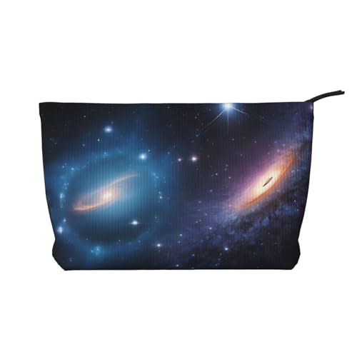 Make-up-Tasche aus Cord mit Reißverschluss, Kosmetiktasche für Damen, kleine Make-up-Tasche für Geldbörse, tragbare Reise-Kosmetiktasche, Geschenktasche für Damen, Mädchen, Damen, Galaxy, von KDUBNJDS