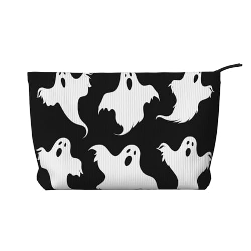 Make-up-Tasche aus Cord mit Reißverschluss, Kosmetiktasche für Damen, kleine Make-up-Tasche für Geldbörse, tragbare Reise-Kosmetiktasche, Geschenktasche für Damen, Mädchen, Damen, Halloween Gothic, von KDUBNJDS