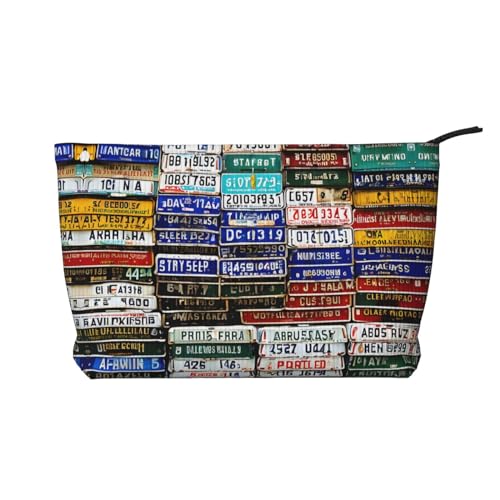 Make-up-Tasche aus Cord mit Reißverschluss, Kosmetiktasche für Damen, kleine Make-up-Tasche für Geldbörse, tragbare Reise-Kosmetiktasche, Geschenktasche für Damen, Mädchen, Damen, Kennzeichen, von KDUBNJDS