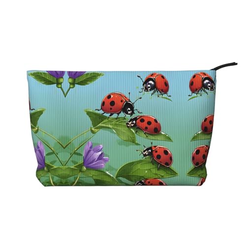 Make-up-Tasche aus Cord mit Reißverschluss, Kosmetiktasche für Damen, kleine Make-up-Tasche für Geldbörse, tragbare Reise-Kosmetiktasche, Geschenktasche für Damen, Mädchen, Damen, Lavendelfeld, Retro, von KDUBNJDS