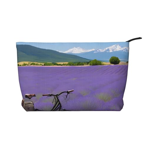 Make-up-Tasche aus Cord mit Reißverschluss, Kosmetiktasche für Damen, kleine Make-up-Tasche für Geldbörse, tragbare Reise-Kosmetiktasche, Geschenktasche für Damen, Mädchen, Damen, Lavendelfeld, Retro, von KDUBNJDS