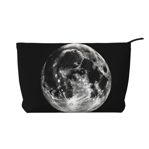 Make-up-Tasche aus Cord mit Reißverschluss, Kosmetiktasche für Damen, kleine Make-up-Tasche für Geldbörse, tragbare Reise-Kosmetiktasche, Geschenktasche für Damen, Mädchen, Damen, Moon, Einheitsgröße von KDUBNJDS