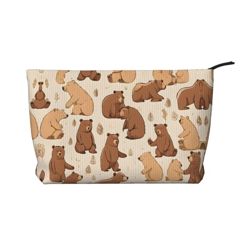 Make-up-Tasche aus Cord mit Reißverschluss, Kosmetiktasche für Damen, kleine Make-up-Tasche für Geldbörse, tragbare Reise-Kosmetiktasche, Geschenktasche für Damen, Mädchen, Damen, Niedlicher von KDUBNJDS