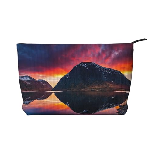 Make-up-Tasche aus Cord mit Reißverschluss, Kosmetiktasche für Damen, kleine Make-up-Tasche für Geldbörse, tragbare Reise-Kosmetiktasche, Geschenktasche für Damen, Mädchen, Damen, Norwegen Inseln, von KDUBNJDS