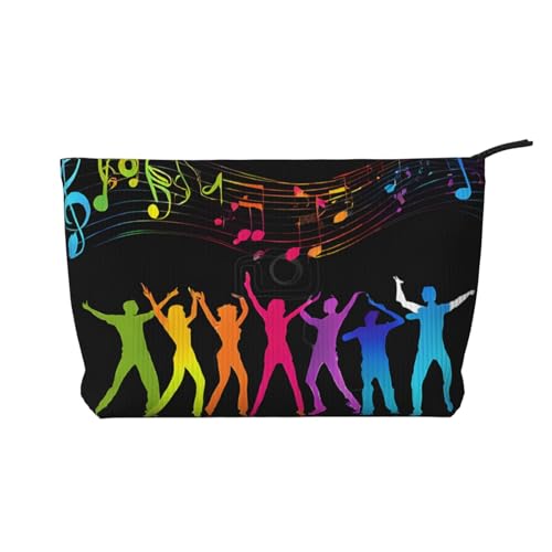 Make-up-Tasche aus Cord mit Reißverschluss, Kosmetiktasche für Damen, kleine Make-up-Tasche für Geldbörse, tragbare Reise-Kosmetiktasche, Geschenktasche für Damen, Mädchen, Damen, Tanzen mit Musik, von KDUBNJDS