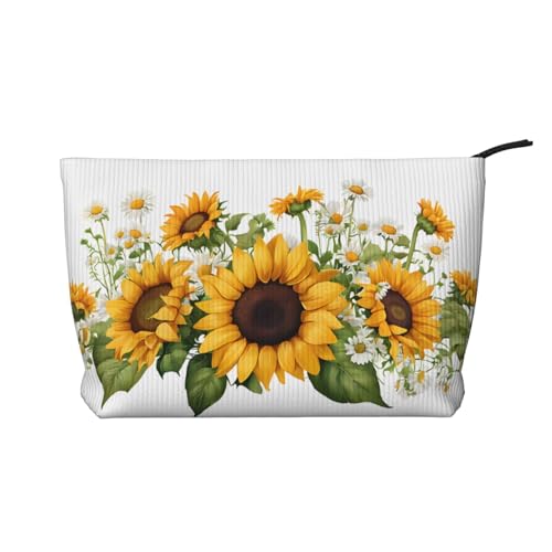 Make-up-Tasche aus Cord mit Reißverschluss, Kosmetiktasche für Damen, kleine Make-up-Tasche für Geldbörse, tragbare Reise-Kosmetiktasche, Geschenktasche für Damen, Mädchen, Damen, Zebramuster, Gelbe von KDUBNJDS