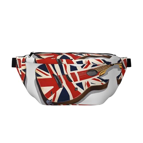 Supergroße Umhängetasche für Männer und Frauen, verstellbare Gürteltasche für Outdoor-Sport, Wandern, Reisen, Radfahren, Wandern, Klettern, Britische Gitarre, Einheitsgröße, Lässiger Tagesrucksack von KDUBNJDS