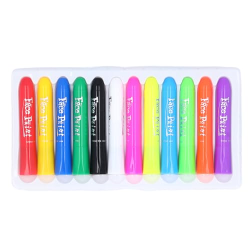 12 Farben Leuchten im Dunkeln Gesichtsfarbe Kinder Erwachsene Schwarzlicht Gesicht Körperfarbe Drehbare Stifte Make-up Requisiten für Halloween von KDUTYE