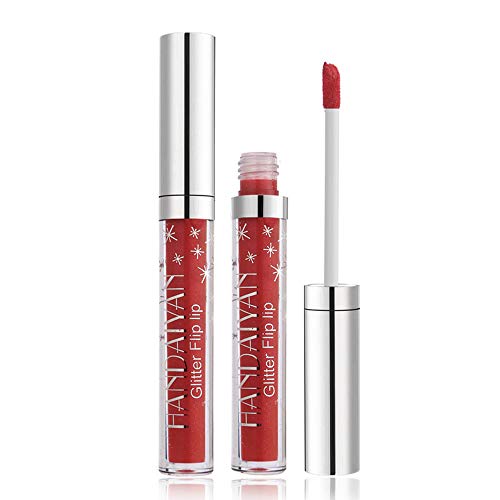 GLITTER FLIP LIPPENGLANZ WASSERDICHT SCHIMMERNDE MATTE FLÜSSIGE LIPPENSTIFTE FÜR DAMEN STUDENTEN NOVICE MAKE-UP-KÜNSTLER (5) von KDUTYE