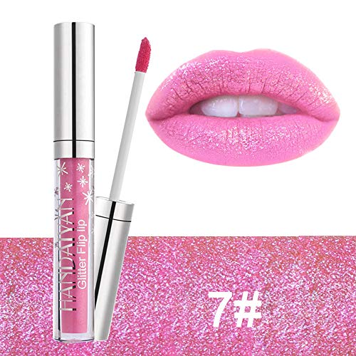 GLITTER FLIP LIPPENGLANZ WASSERDICHT SCHIMMERNDE MATTE FLÜSSIGE LIPPENSTIFTE FÜR DAMEN STUDENTEN NOVICE MAKE-UP-KÜNSTLER (7) von KDUTYE