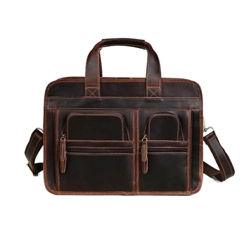 KDXTSGZ Business Aktentaschen Handtaschen Herren Echtleder Messenger Schultertaschen Laptoptaschen von KDXTSGZ