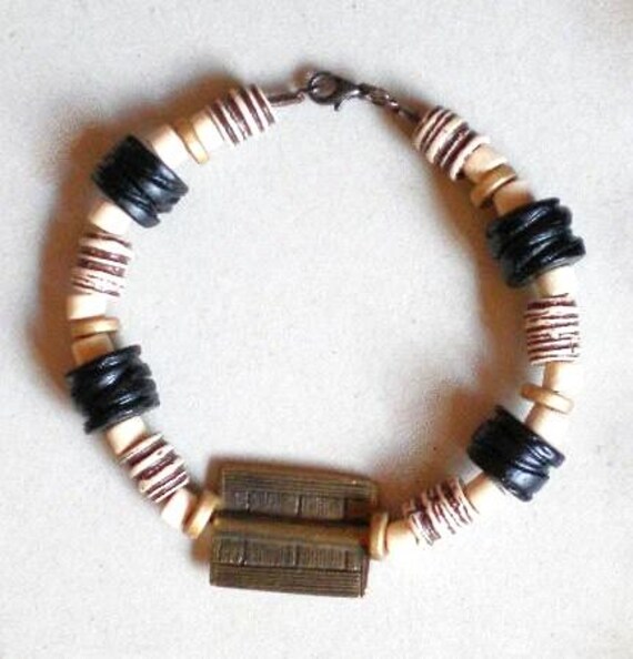 On Sale Unisex Armband Messingplatte Und Keramikperlen On Sale Unisex Armband Messingplatte Und Keramikperlen von KDivineJewelry