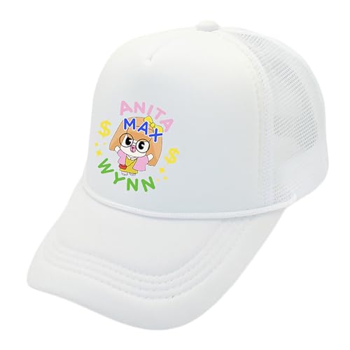 KEAAN Anita Max Wynn Cap, Niedliche Trucker-Hat Mütze, Trendige, lustige Baseballkappen, Verstellbare Sommer-Netzhüte für Damen und Herren (DE/NL/SE/PL, Alphanumerisch, Einheitsgröße, weiß) von KEAAN