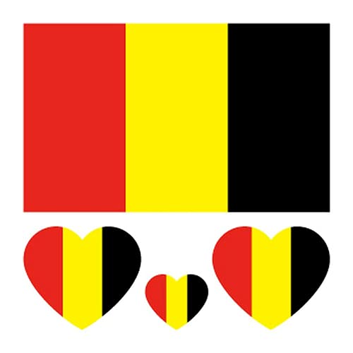 40pcs Country Flag Temporäre Tattoos Nationalflagge Fußball Fußball Team Aufkleber Aufkleber, Fußball-Europameisterschaft EURO 2021 2020 WM Gesicht Körper Arm Kind Erwachsene Wasserdicht (Belgien) von KEAIDO