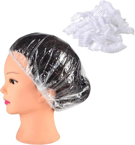Einweg-Duschhauben, 50 cm größer, dicker, wasserdichter Kunststoff-Badekappen für Damen, Kinder, Mädchen, Herren, Zuhause, Hotel, Spa, Friseursalon, 50 Stück Einweg-Duschhauben, 50 cm größer, dicker, wasserdichter Kunststoff-Badekappen für Damen, Kinder, Mädchen, Herren, Zuhause, Hotel, Spa, Friseursalon, 50 Stück von KEAIDUO