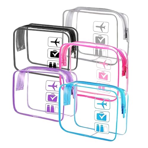 KEALBAUS Packung mit 5 -Make-up- mit Reißverschluss für Frauen und Kulturbeutel für den Urlaub, entspricht den Luftstandards und einfach zu verwenden von KEALBAUS