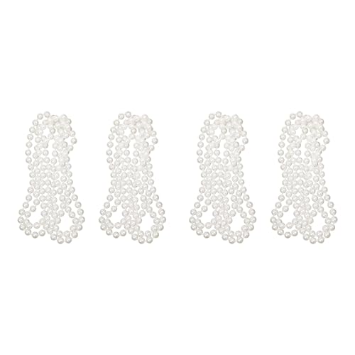 KEALLANS 4 x lange Halskette mit weißen Kunstperlen, Zubehör für Kostüm von Flapper Girl 1920s von KEALLANS