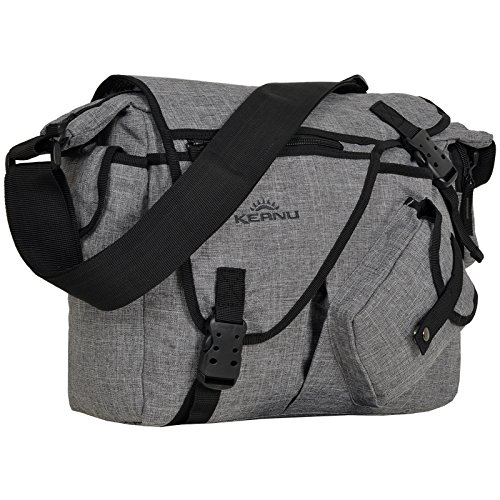 Umhängetasche Laptop/Tablet Jack Bag Tasche KEANU Messenger DIN A4 :: viele Einschubfächer und RV Fächer :: Auswahl (Grey Melange) von KEANU