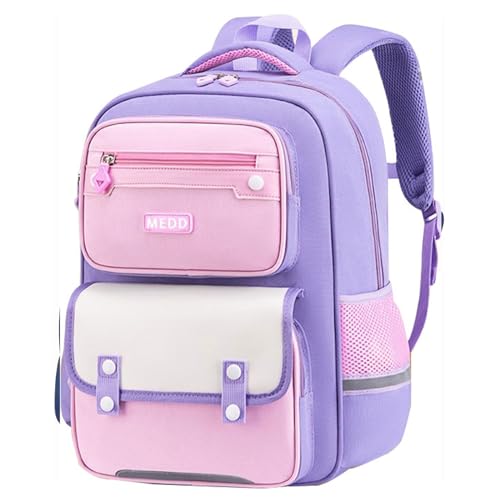 KEBEIXUAN Kinder-Schultasche niedlicher Rucksack Schulrucksack für Mädchen, reflektierender Schultasche für Grundschulkinder im Alter von 7–12 Jahren von KEBEIXUAN