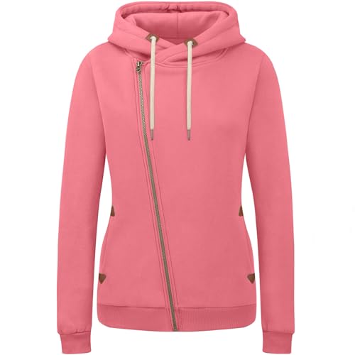 KEBORUILA Damen Sweatjacke Vicky Zip Hoodie Sweatjacke Kapuzenpullover Pullover mit Kapuze Hellrosa XL KEBORUILA Damen Sweatjacke Vicky Zip Hoodie Sweatjacke Kapuzenpullover Pullover mit Kapuze Hellrosa XL von KEBORUILA