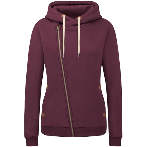 KEBORUILA Damen Sweatjacke Vicky Zip Hoodie Sweatjacke Kapuzenpullover Pullover mit Kapuze Purple XXL von KEBORUILA