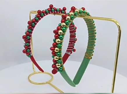 Kecdru Weihnachts-Stirnband, rote und grüne Haarbänder mit Glöckchen, glänzende Perlen, samtumwickelt für Komfort, perfekt für Damen, Erwachsene, Kinder, Mädchen, Herren, Weihnachtsfeier, 2 Stück Kecdru Weihnachts-Stirnband, rote und grüne Haarbänder mit Glöckchen, glänzende Perlen, samtumwickelt für Komfort, perfekt für Damen, Erwachsene, Kinder, Mädchen, Herren, Weihnachtsfeier, 2 Stück von KECDRU