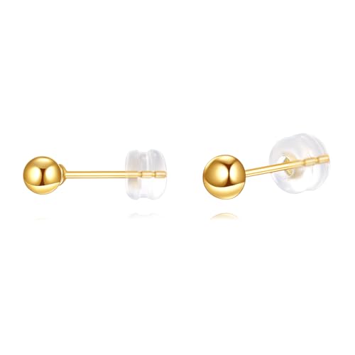 KECHO 18K Echtes Gelbgold Kugel-Ohrstecker 4mm KECHO 18K Echtes Gelbgold Kugel-Ohrstecker 4mm von KECHO