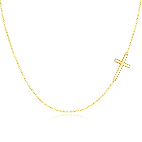 KECHO für Mama 14k Real Gold Seitliches Kreuz Halskette christlichen Schmuck für Frauen Kette Anhänger KECHO für Mama 14k Real Gold Seitliches Kreuz Halskette christlichen Schmuck für Frauen Kette Anhänger von KECHO
